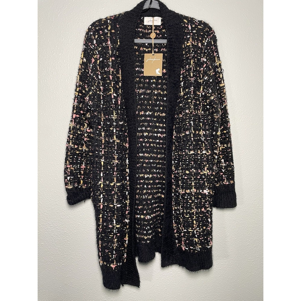 Long Knit Sweater Wool Blend‎ Cardigan Duster Johnny Becca Size S/M COCO